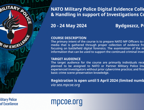 NATO Military Police Digital Evidence Collection and Handling in support of Investigations Course 2024