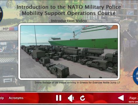 ADL 188 Introduction to the NATO Military Police Mobility Support Operations Course. 
